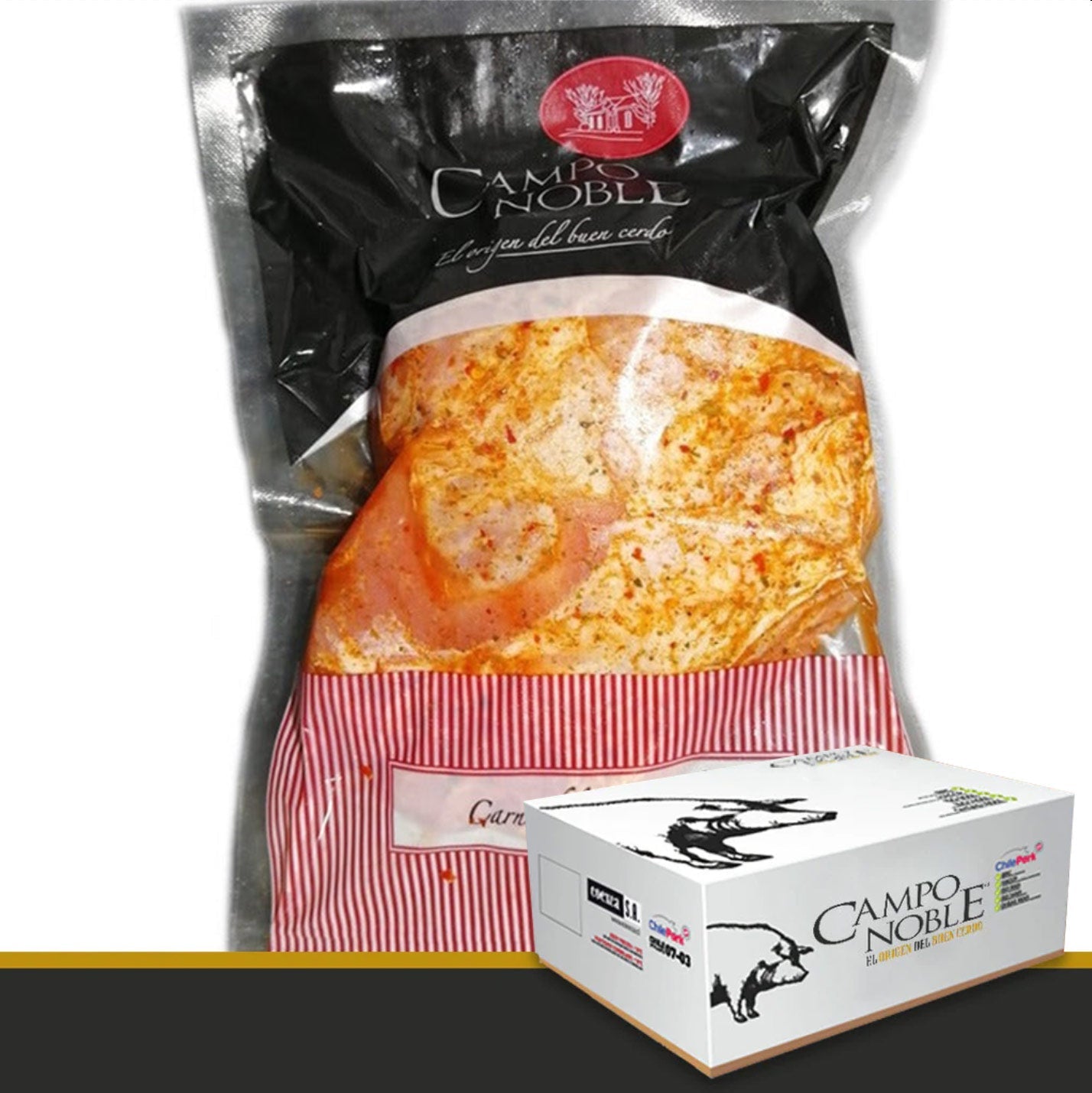 Caja pulpa pierna de cerdo a la Chilena